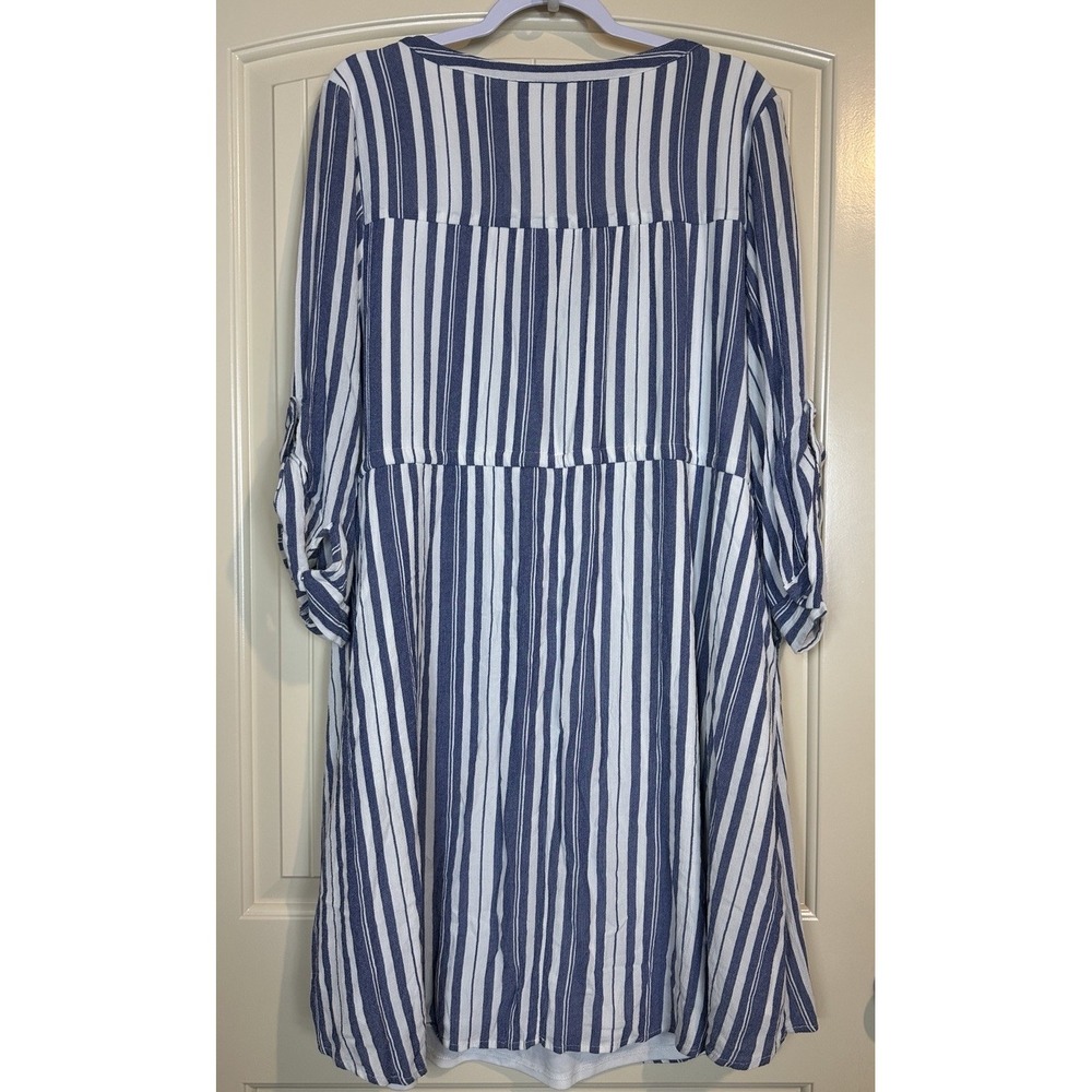 torrid Blue and White Striped Shirt Dress - Picture 7 of 7